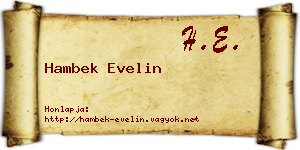 Hambek Evelin névjegykártya